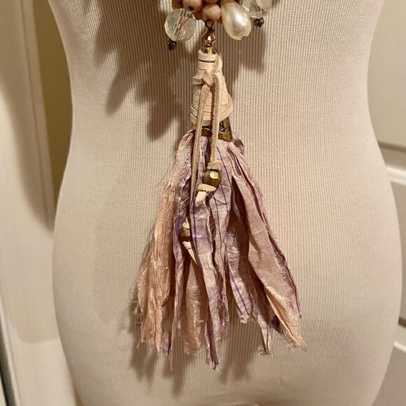 Boho Tassel Necklace Beaded Statement - Picture 2 of 4